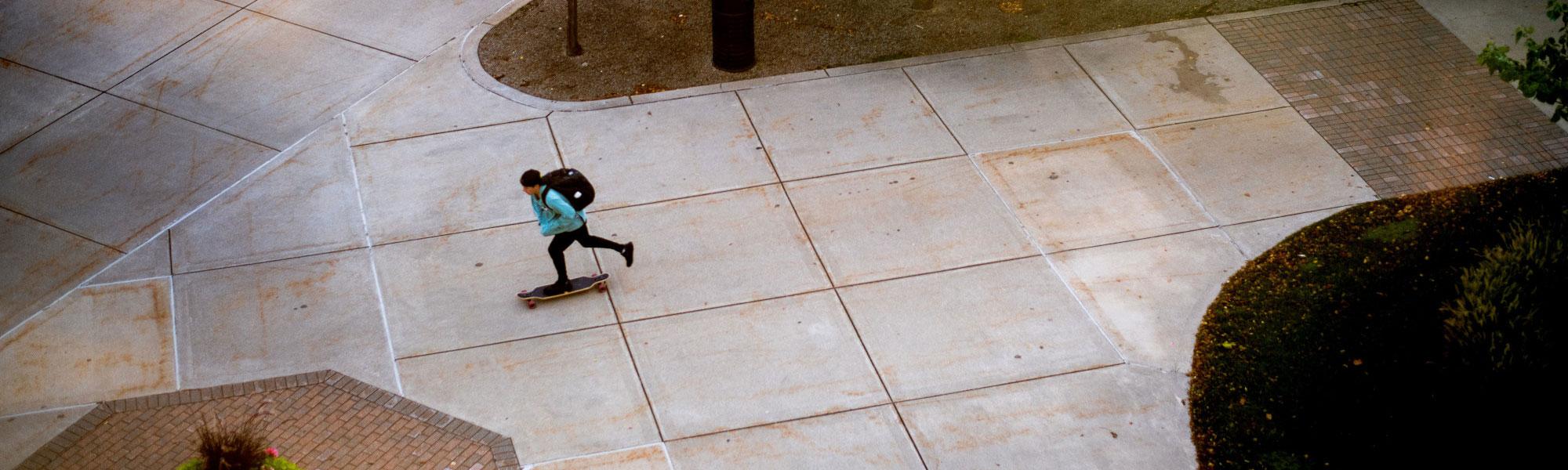 student on campus